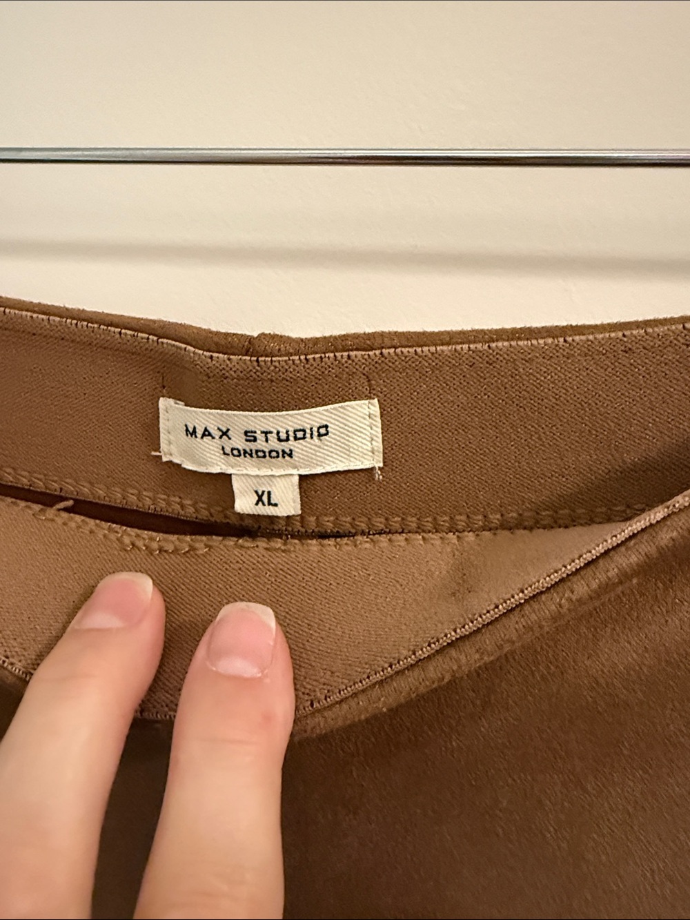 Max Studio Brown Suede Midi Skirt - Picture 2 of 5